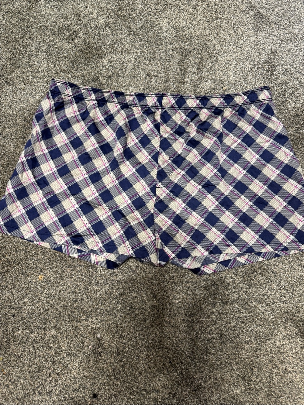 PINK Victoria's Secret Navy, White & Pink Plaid Lounge Skort